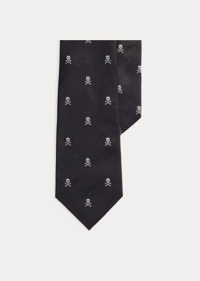 Corbatas Ralph Lauren Hombre Negros - Skull-and-Crossbones Repp - PAJWF4731